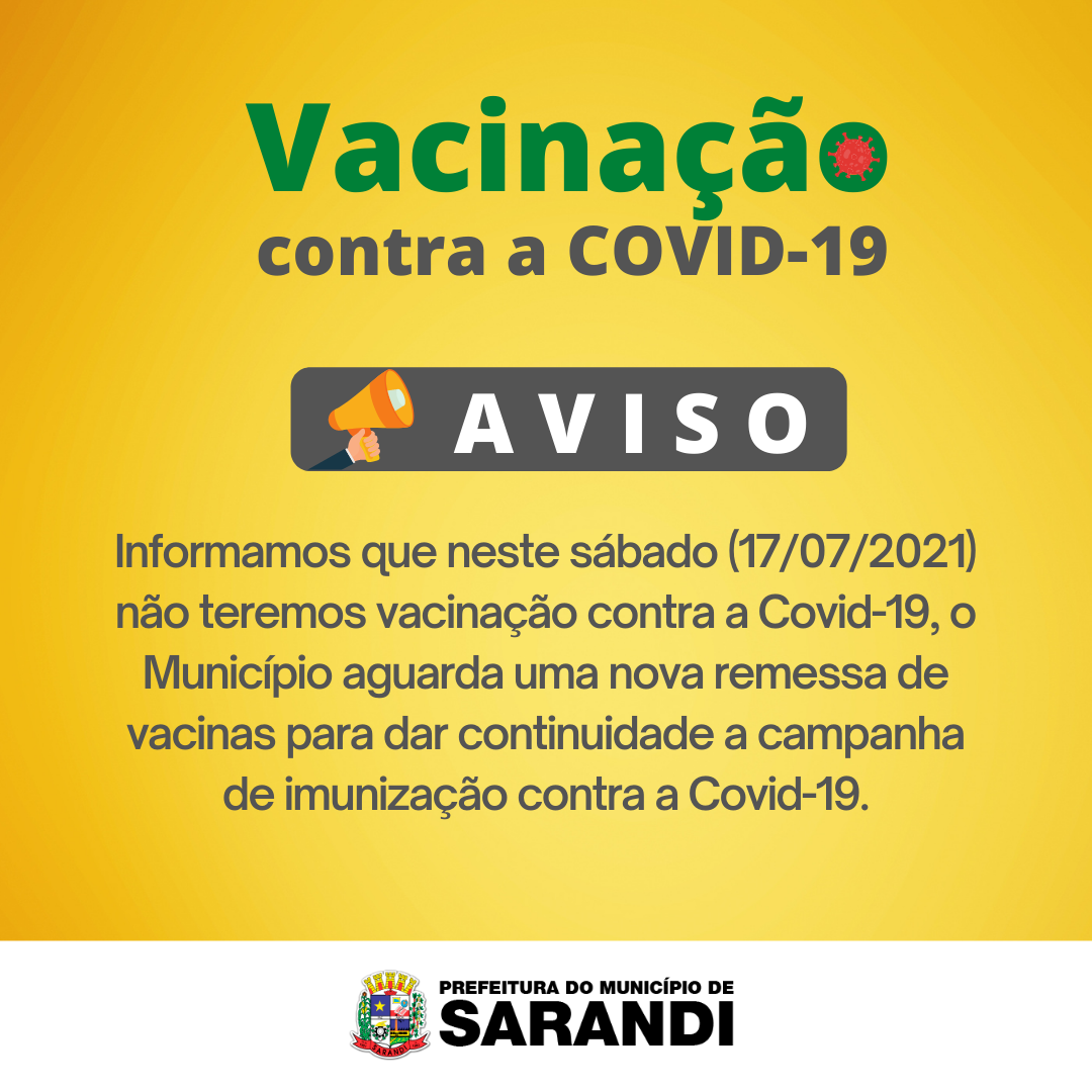 Vacinação contra Covid-19 - Aviso